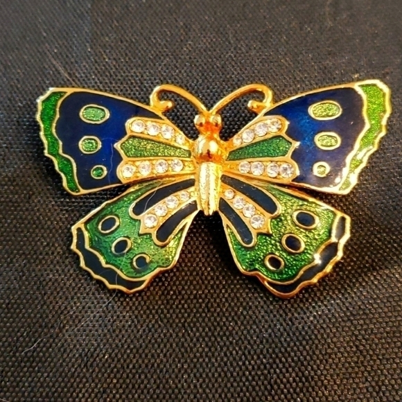 Vintage Jewelry - Vintage Butterfly enamel brooch pin